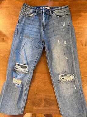 Altar'd State Light Blue Distressed Boyfriend Jeans